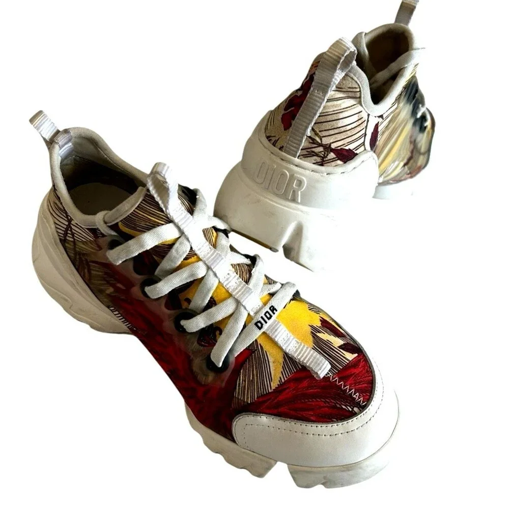 Christian Dior D Connect Chunky Floral Slip on Lace Sneaker 07-10N Size 37-38 - Picture 3 of 16